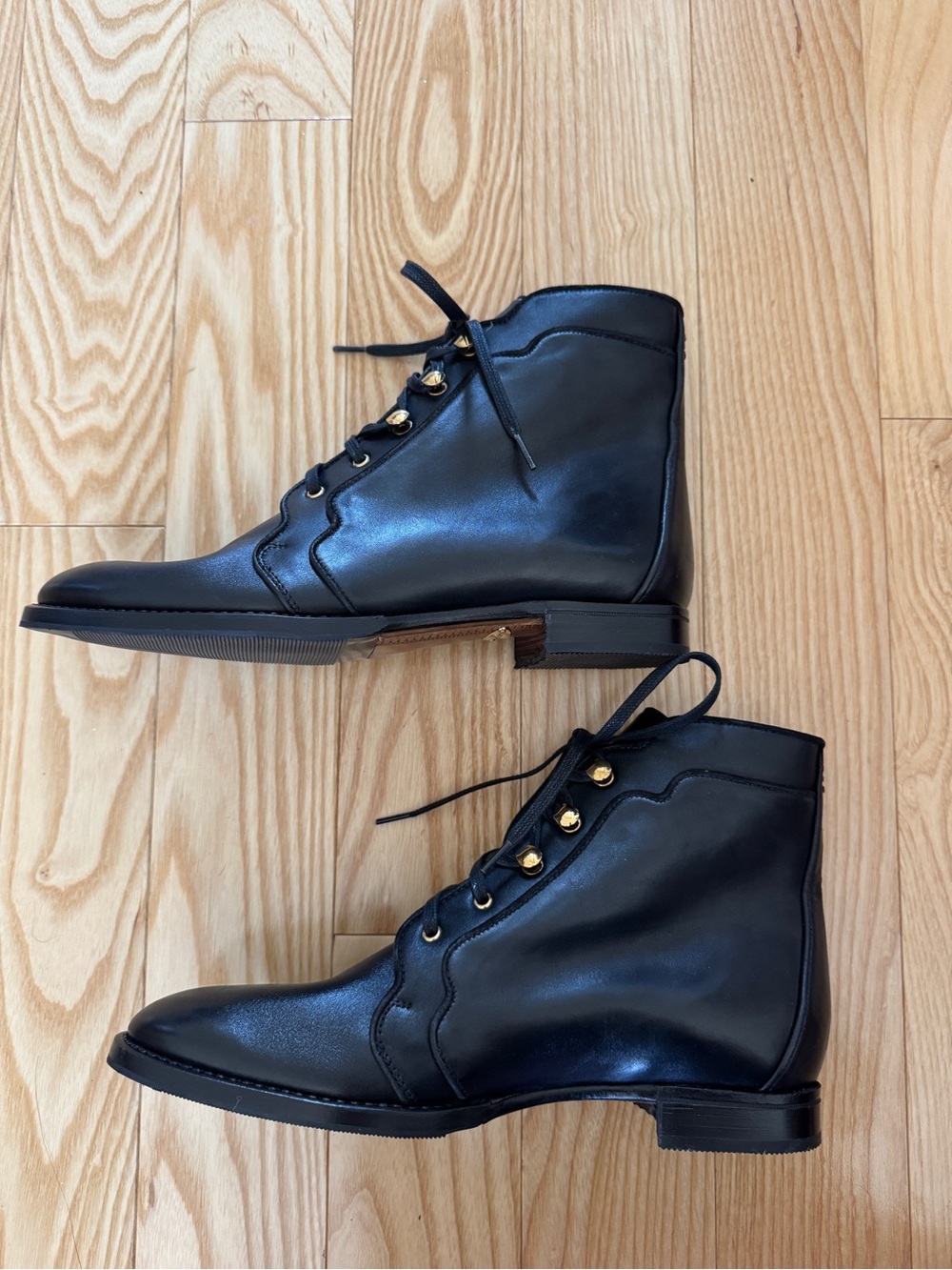 Sarah Flint Linda Boot - IT 38 / US 8 Black Calf Leather and Shearling Lined - Picture 3 of 5